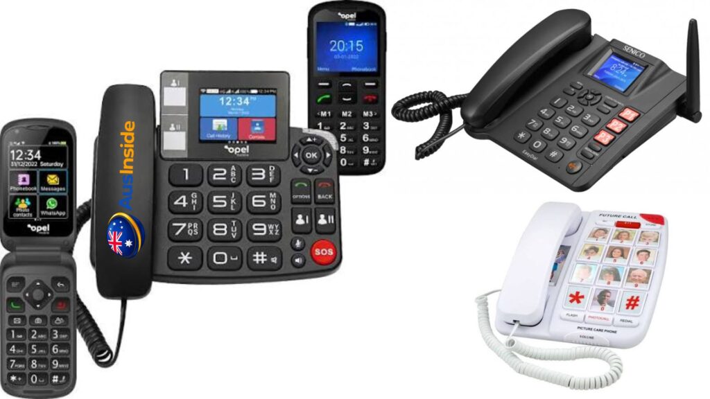 many seniors mobile phones show in single image with website logo