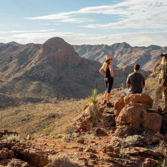 1 man and 2 womens visting tallaringa conservation park