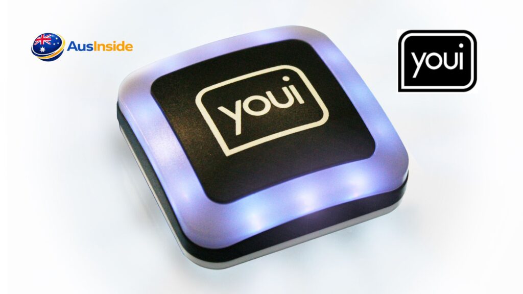Youi Insurance logo displayed on a modern illuminated icon, representing the Australian insurance provider featured in the AusInside Youi Insurance review and guide.