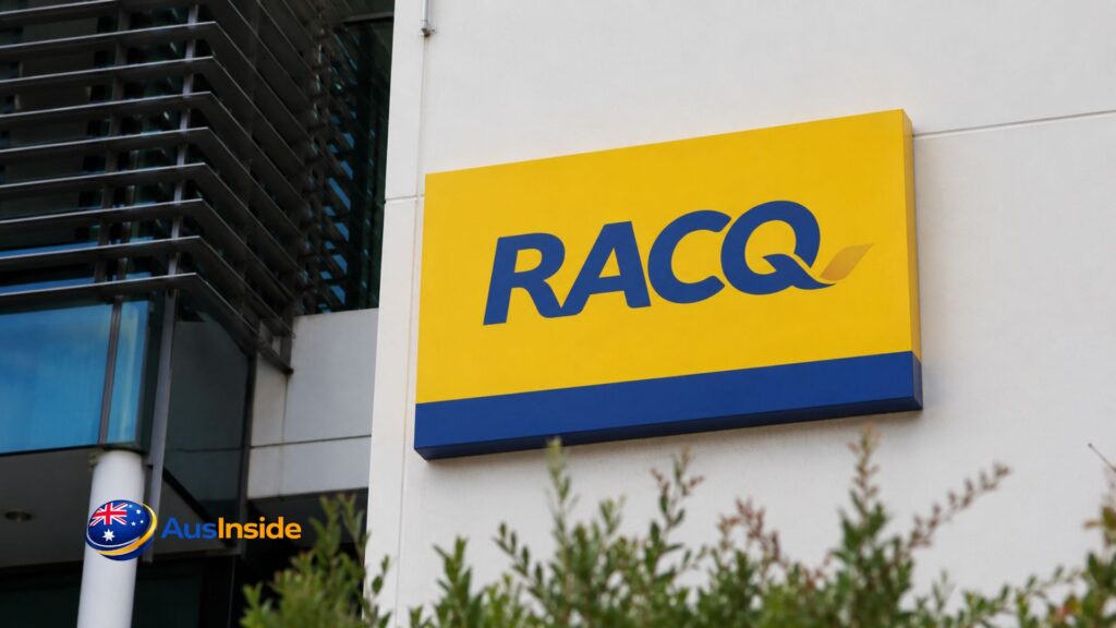 RACQ branch office building with the RACQ logo displayed on the exterior, representing insurance and roadside assistance services in Queensland, Australia.